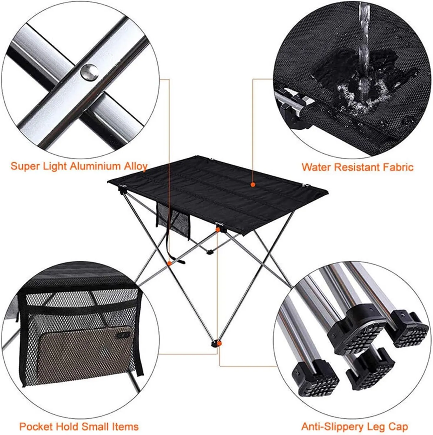 Folding Dining Table Ultra Light Aluminum Alloy Traveling Table Fishing Portable Folding Table Outdoor Camping Home Barbecue Picnic (Color : 8259-Gray)