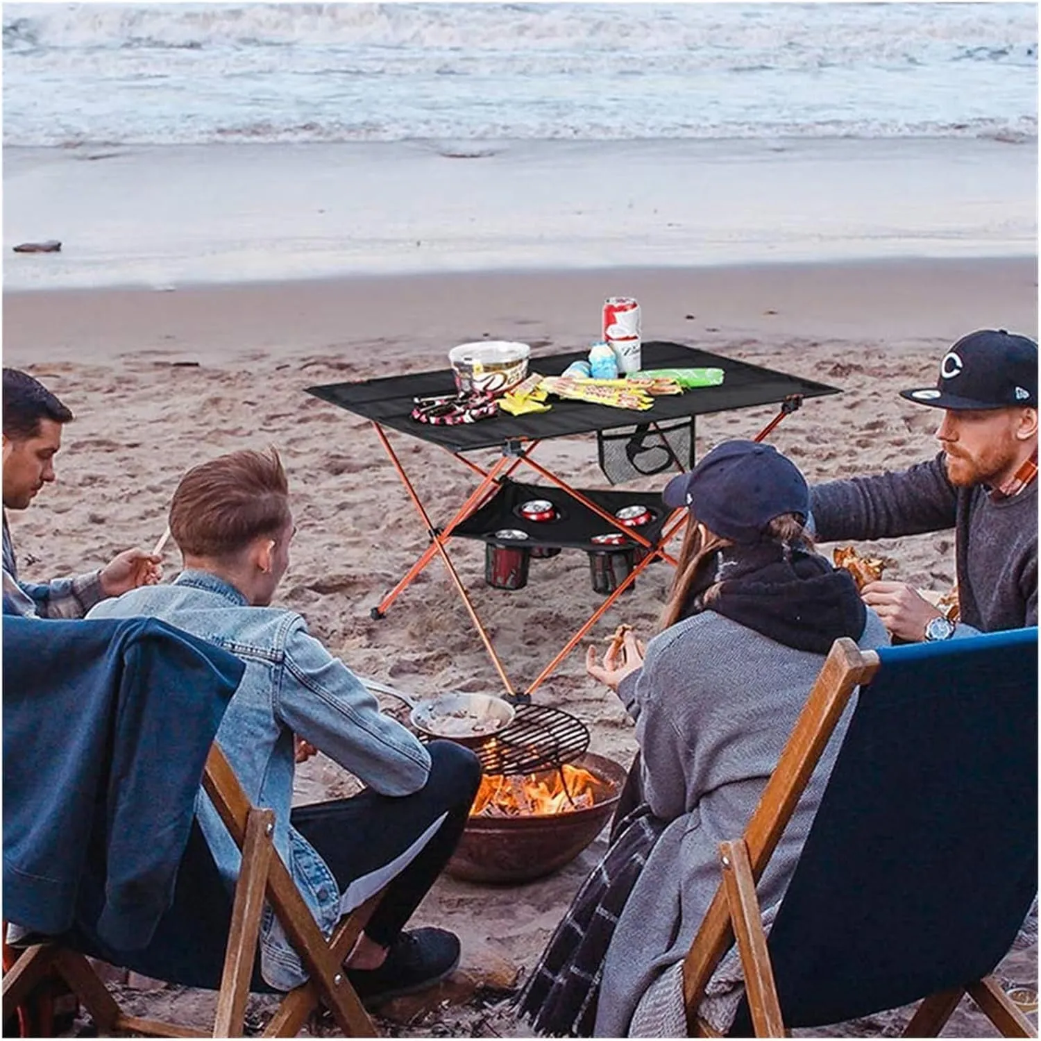 Folding Dining Table Ultra Light Aluminum Alloy Traveling Table Fishing Portable Folding Table Outdoor Camping Home Barbecue Picnic (Color : 8259-Gray)