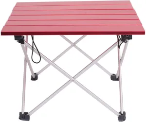 Folding Dining Table Ultra-Light Table Blue Pink Gray Small Portable Aluminum Folding Table Outdoor Dinner Hiking Camping BBQ Traveling Desk Alloy (Color : Pink)
