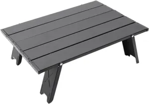 Folding Dining Table Ultralight Outdoor Camping Portable Table Foldable Mini for Tours Beach Tent Picnic Barbecue Tableware Folding Computer Desk (Color : Black)