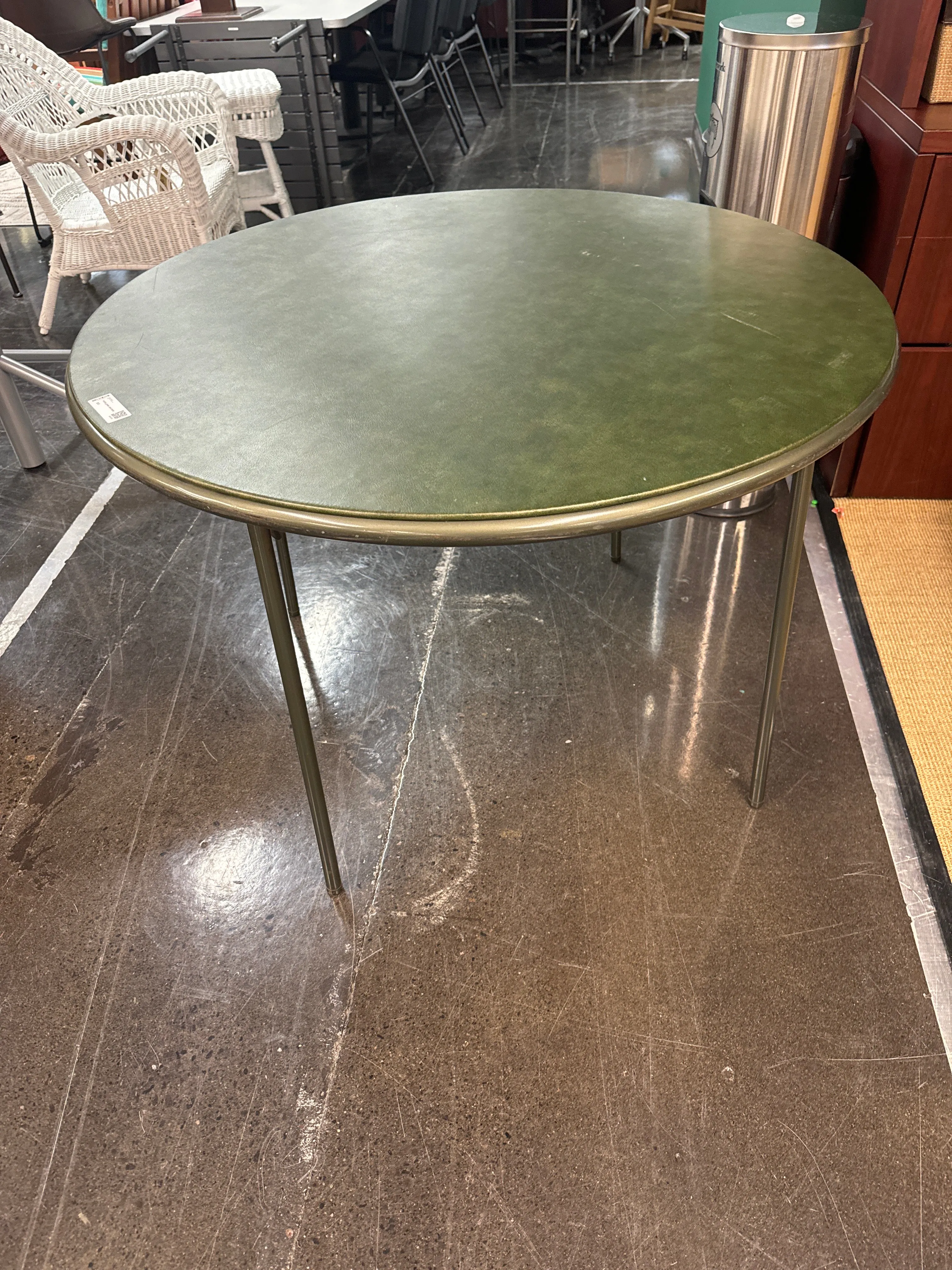 Folding green card table