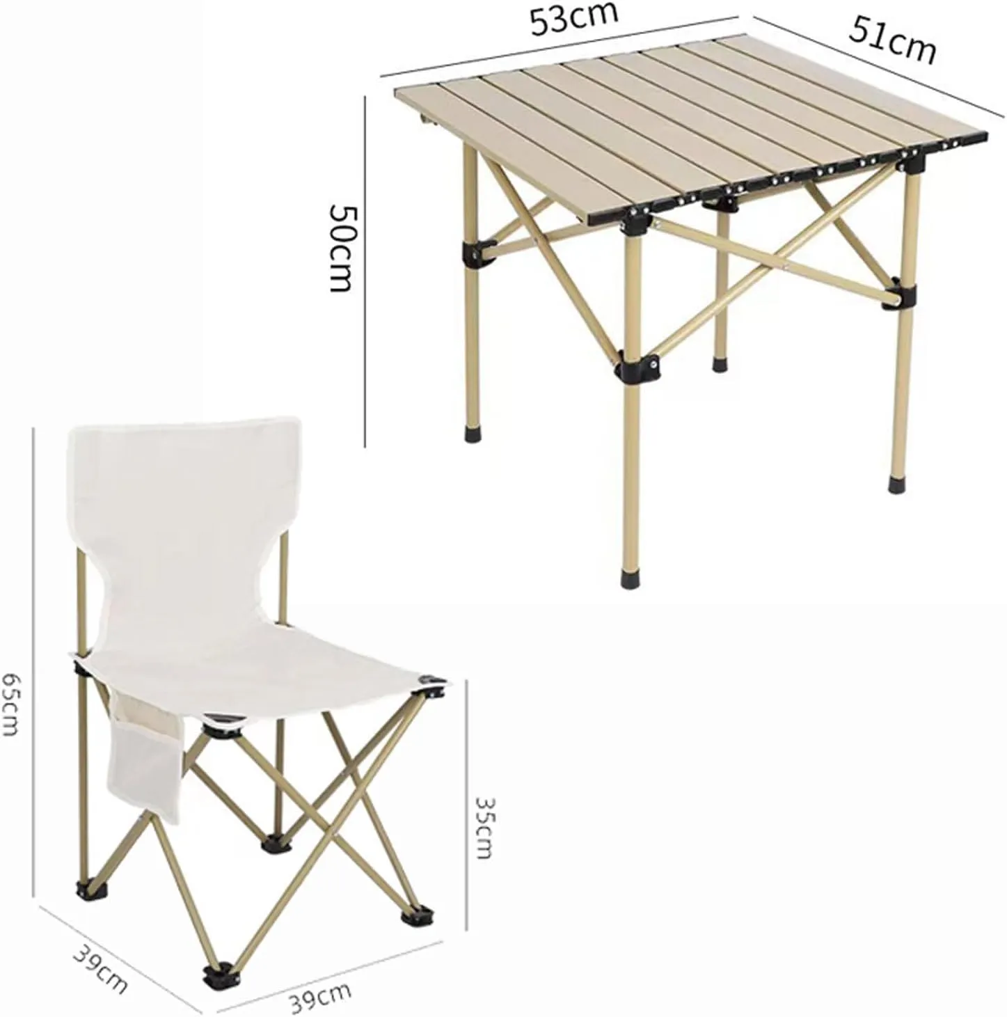 Folding Outdoor Camping Picnic Tables and airs, Carbon Steel Foldable Roll-up Table Top Small Picnic Table, Portable Fishing air Set, Easy to Assemble