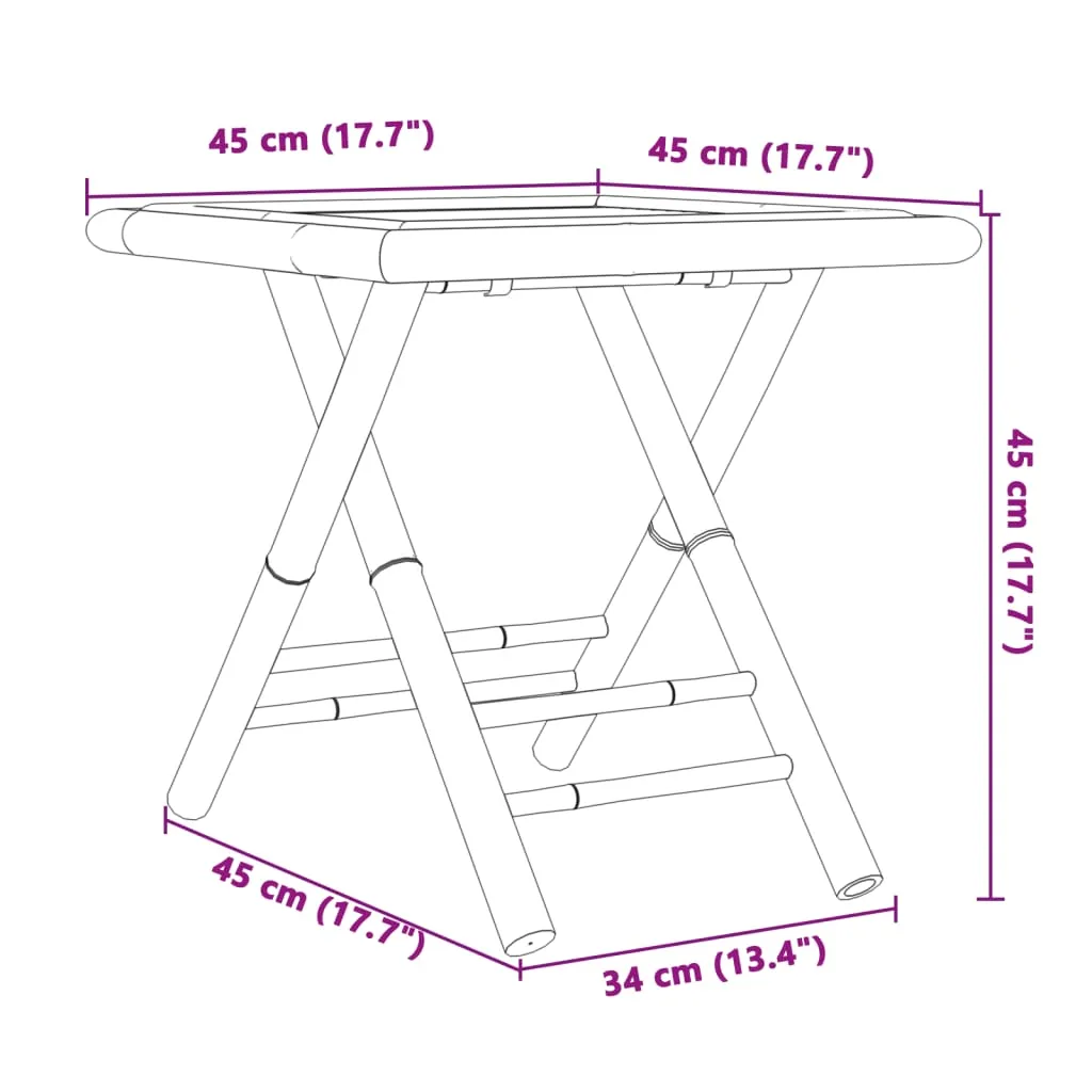 Folding Patio Table Garden Outdoor Courtyard Greenhouse Furniture Bamboo