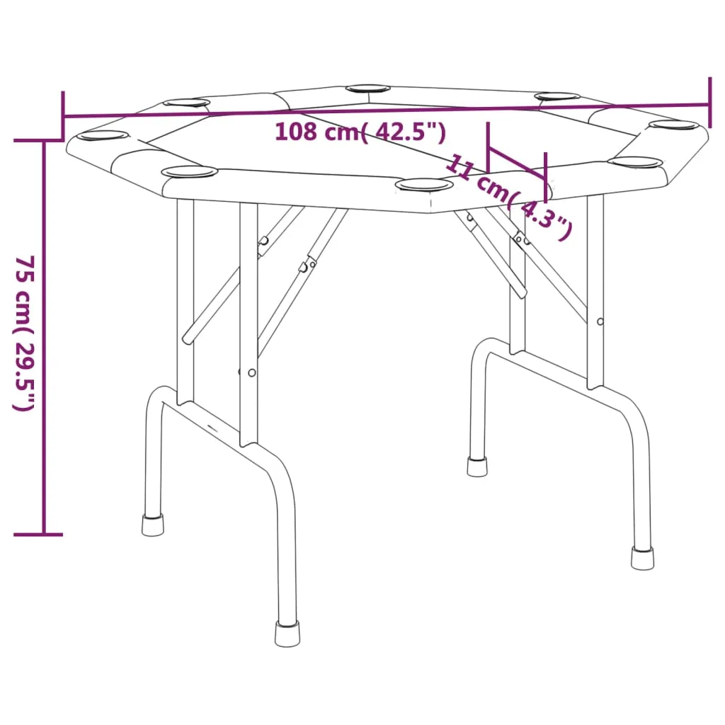 Folding Poker Table Texas Holdem Table 8 Players Portable Casino Table