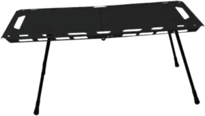 Folding Table Outdoor Table Adjustable Height Camping Table for Backyard Travel Patio, Black