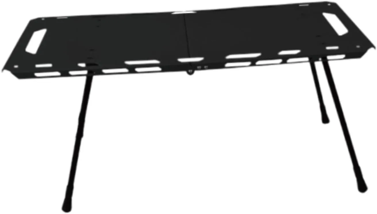 Folding Table Outdoor Table Adjustable Height Camping Table for Backyard Travel Patio, Black