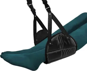 Foot Rest,Airplane Footrest Made with Premium Memory Foam,Portable Travel Essentials Footrest Flight Carry-On Airplane Sling,Adjustable Height Foot Leg Rest Travel Accessories Footrests Hammock,Black