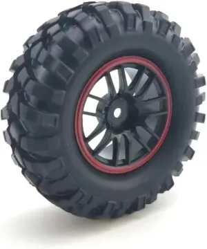 for Tamiya for CC01 D90 701A 1/10 4PCS 1.9Inch Off Road Climb for Rock Crawler Car Tires for Super Soft 96MM Rubber Tyre Wheel Rim Hex 12MM RC Car Repair Kit(Size1)