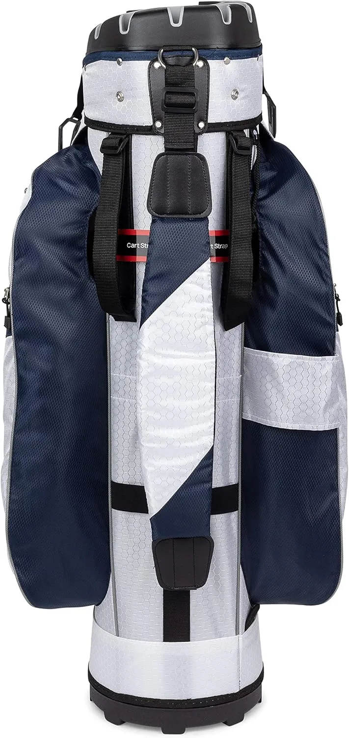 Founders Club 3rd Generation Club Lock Organizer Golf Cart Bag with 14 Way Anti Rattle Divider Top- Free Snap On Rain Hood-Full Length Dividers