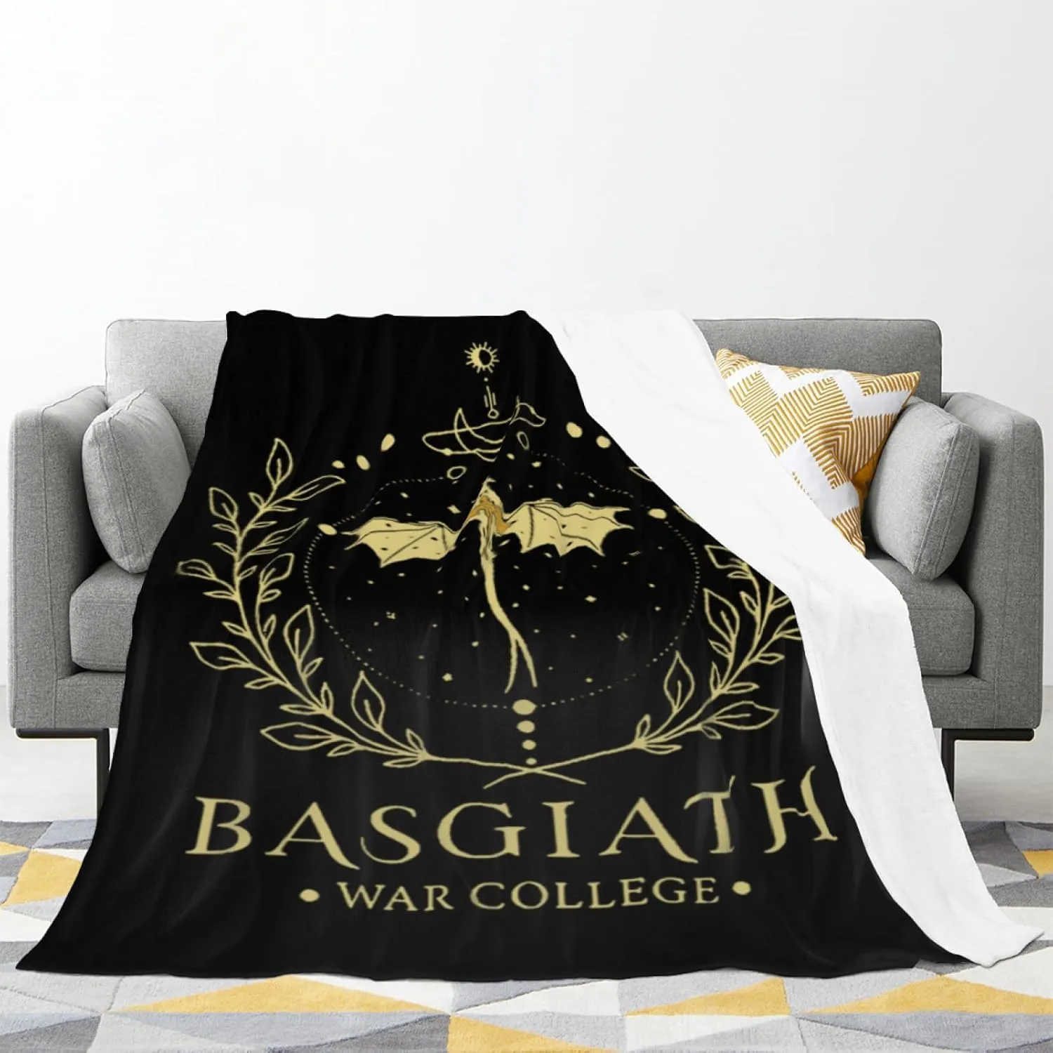 Fourth Wing Dragon Plush Blanket,Includes 50 pcs Forth Wing Stickers & 1 Canvas Bag,Ultra-Soft Flannel Fantasy Blanket for Kids, Teens, and Book Lovers (60×80in, style3)