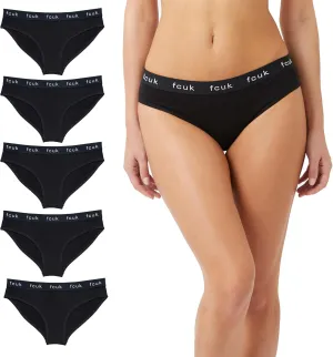 French Connection Women’s Underwear Briefs – Pack of 5, 7 – Cotton Underwear For Women – Soft and Stretchable