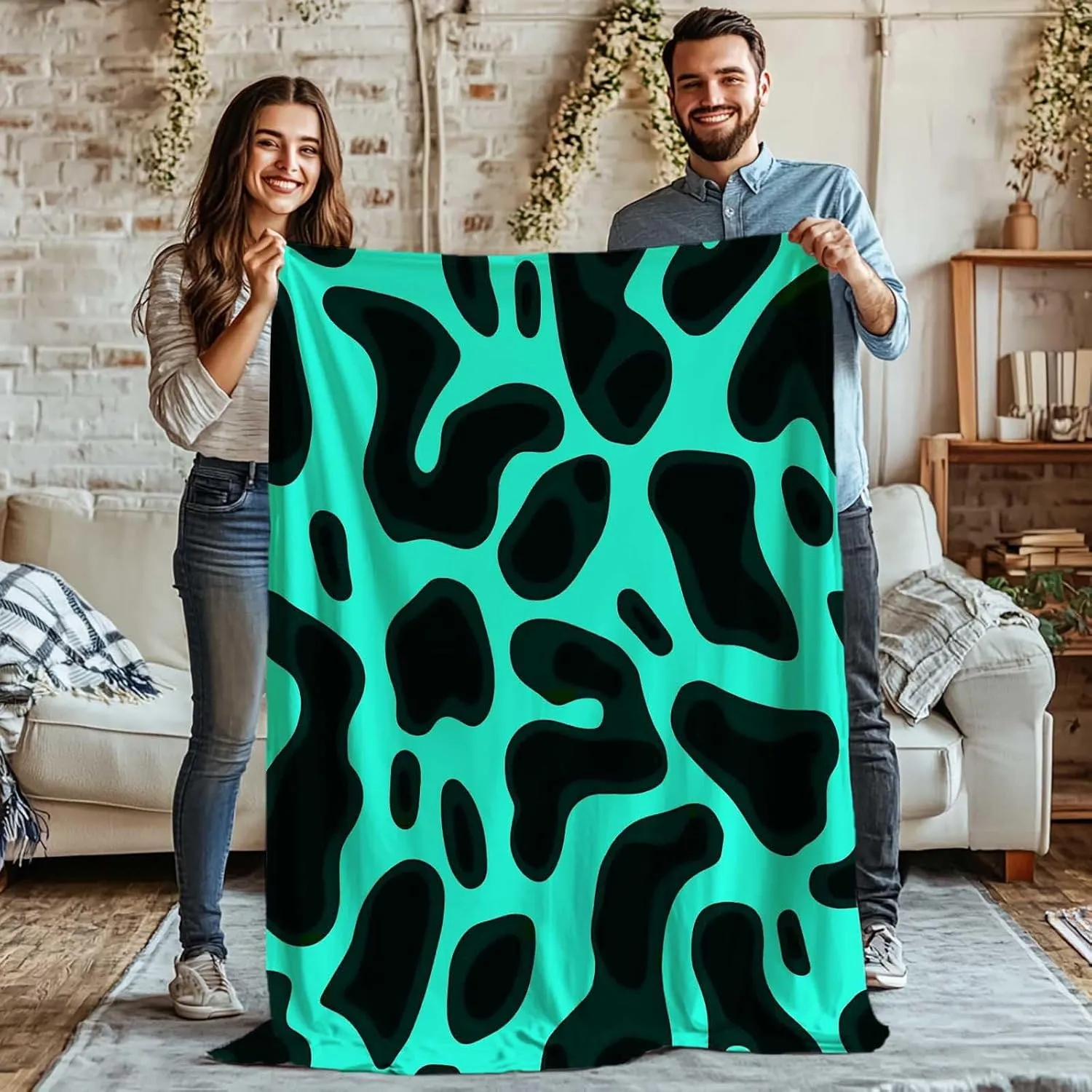 Frog Skin Printed Throw Blanket, Animal Decor Gifts for Women Men, Super Soft Cozy Fleece Home Decoration for Sofa Bedroom, 50"x60"