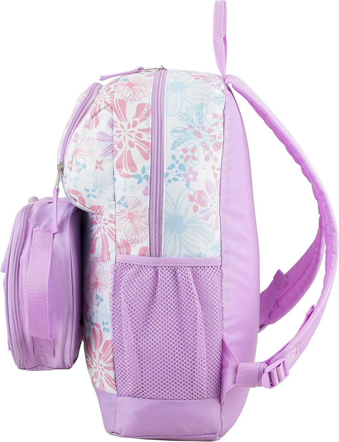 FUEL 4-Piece Bundle Colorful Prints Backpack Book Bag Set Detachable Insulated Lunch Box, Pencil Case, Accessory Pouch