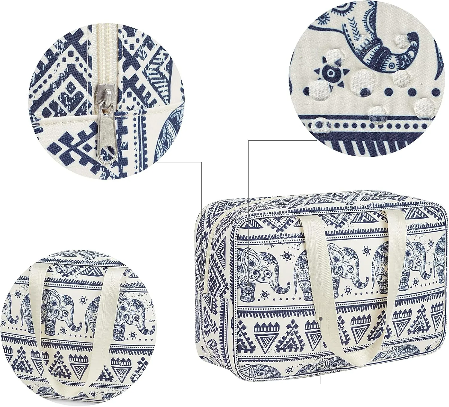 Full Size Toiletry Bag Women Large Cosmetic Bag Travel Makeup Bag Organizer Medicine Bag for Toiletries Essentials Accessories (Large, Elephant)