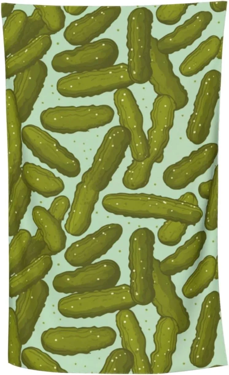 Fun Pickle Beach Towel,32x52in,Quick-Dry Sand-Free Pickle Bath Towels,Microfiber Lightweight for Travel Pool Yoga Beach Outdoor Activities Decor Accessories Gifts (Pickle Green)