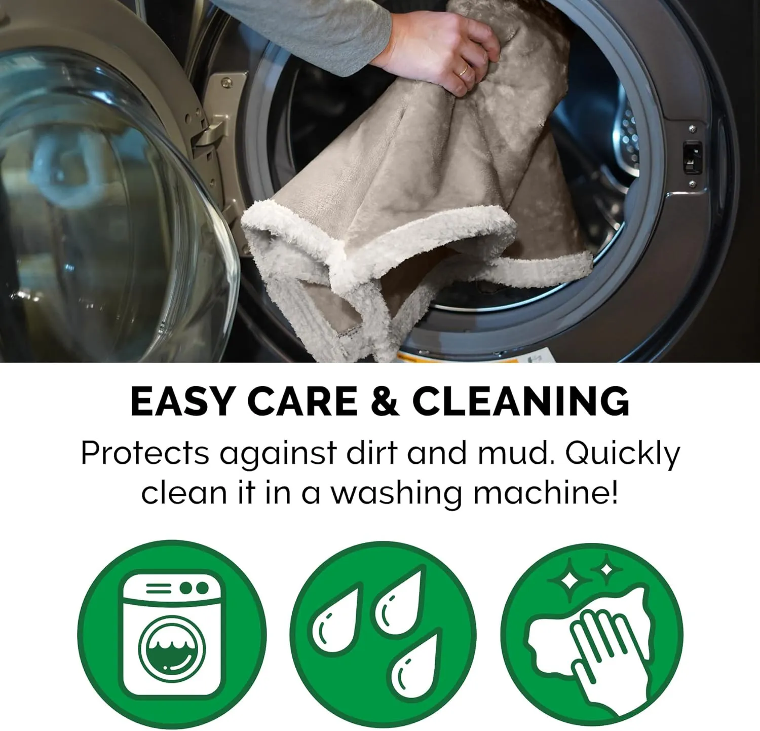 Furhaven Waterproof & Self-Warming Throw Blanket for Dogs & Indoor Cats, Washable & Reflects Body Heat - Soft-Edged Terry & Sherpa Dog Blanket - Dove, Extra Large/XL
