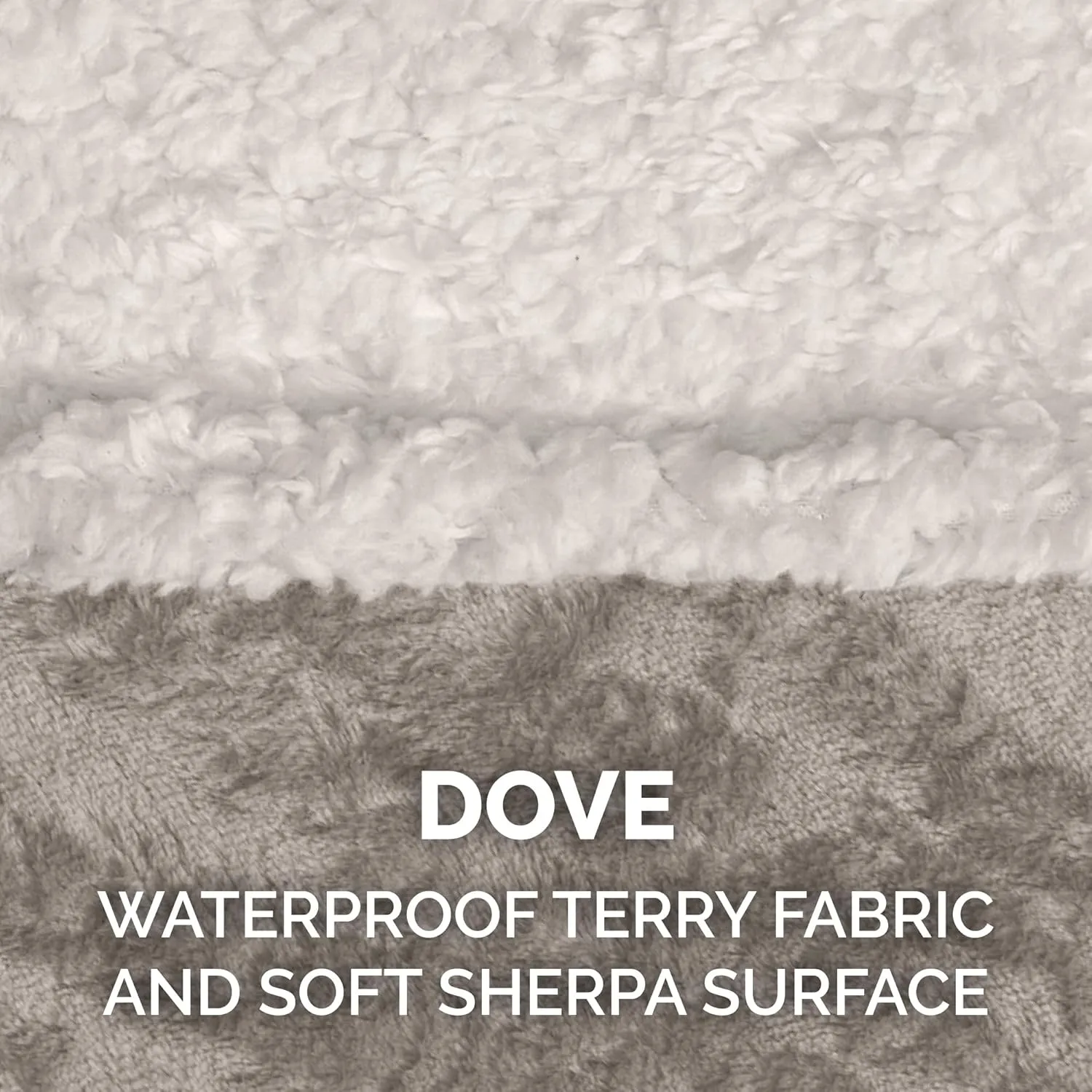 Furhaven Waterproof & Self-Warming Throw Blanket for Dogs & Indoor Cats, Washable & Reflects Body Heat - Soft-Edged Terry & Sherpa Dog Blanket - Dove, Extra Large/XL