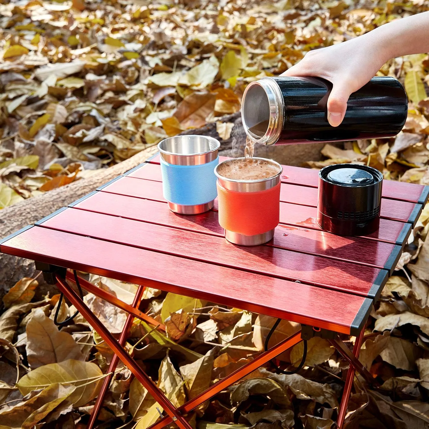 G4Free Portable Camping Table with Aluminum Table Top and Carrying Bag, Folding Ultralight Camp Table in a Bag for Picnic, Camp, Beach, Boat, Cooking, BBQ, Home Use, Easy to Clean