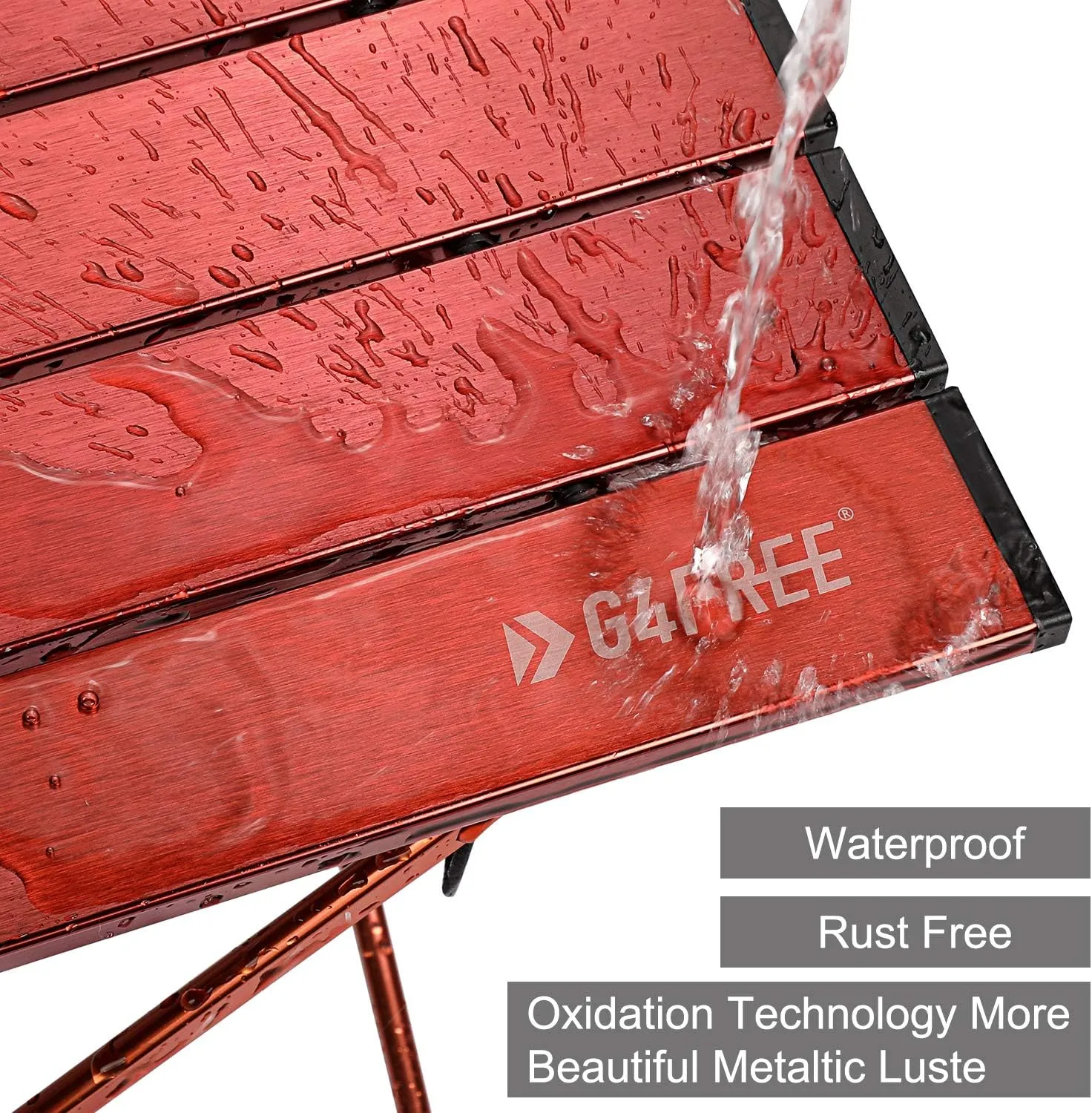 G4Free Portable Camping Table with Aluminum Table Top and Carrying Bag, Folding Ultralight Camp Table in a Bag for Picnic, Camp, Beach, Boat, Cooking, BBQ, Home Use, Easy to Clean