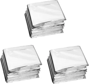 GANAZONO 3sets Emergency Blanket Sun Reflective Tarp Outdoor Blanket 90% Heat Reflective Survival Shelter 5pcs*3
