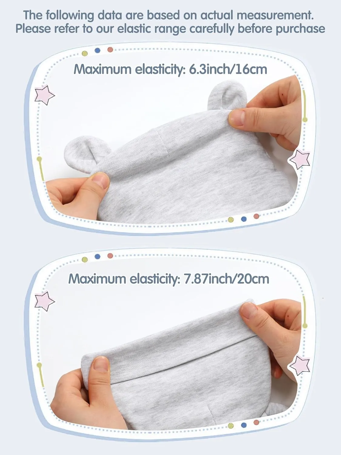 Geyoga 12 Pieces Newborn Hat Mittens Gloves Set Baby Boys Girls Cotton Baby Beanie for 0-12 Months