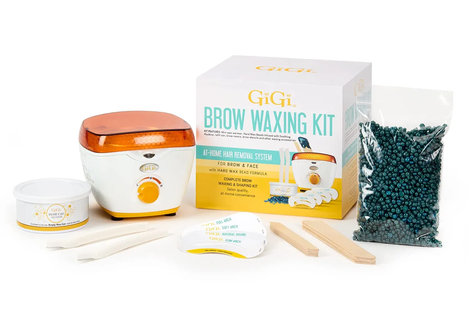 GiGi Mini Brow Waxing Kit, with Mini Honee Warmer 5 oz