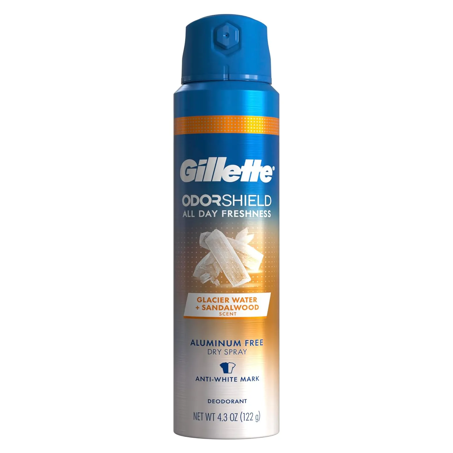 Gillette Aluminum Free Deodorant for Men, Dry Spray, Glacier Water, 4.3oz (Pack of 3)