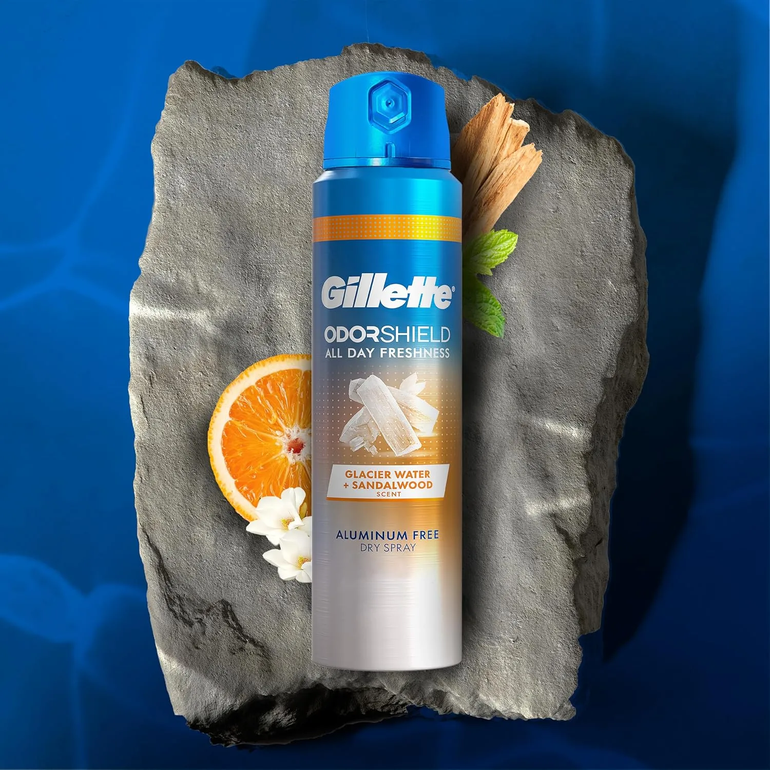 Gillette Aluminum Free Deodorant for Men, Dry Spray, Glacier Water, 4.3oz (Pack of 3)