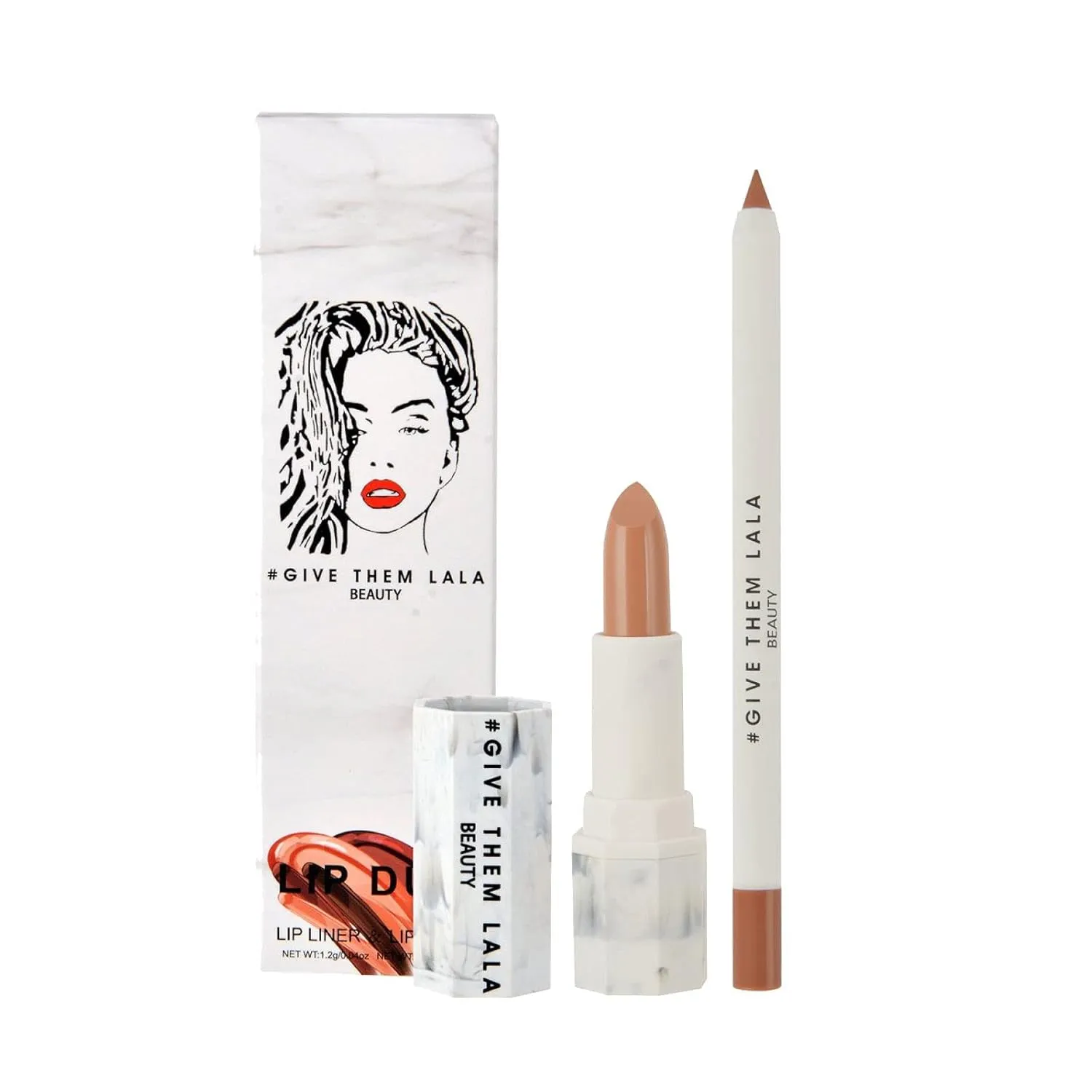 GIVE THEM LALA Lip Liner and Lipstick Set - IT'S EVERYTHING Lip Kit For Long Lasting, Moisturizing Wear- All Day Lipstick and Liner with Silky Smooth Finish - Cruelty-Free Lip Makeup