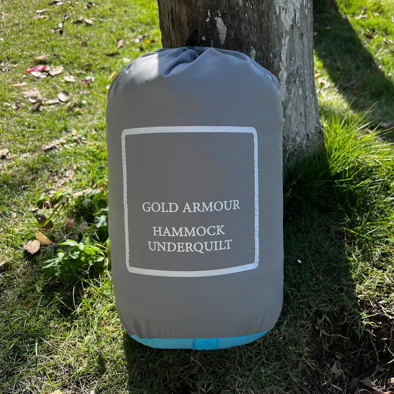Gold Armour Hammock Underquilt for Single Hammocks and Double Hammocks, Insulated Warm Underquilt - Essential Camping Equipment Gear Under Quilts for Hammock (Grey&Sky Blue)