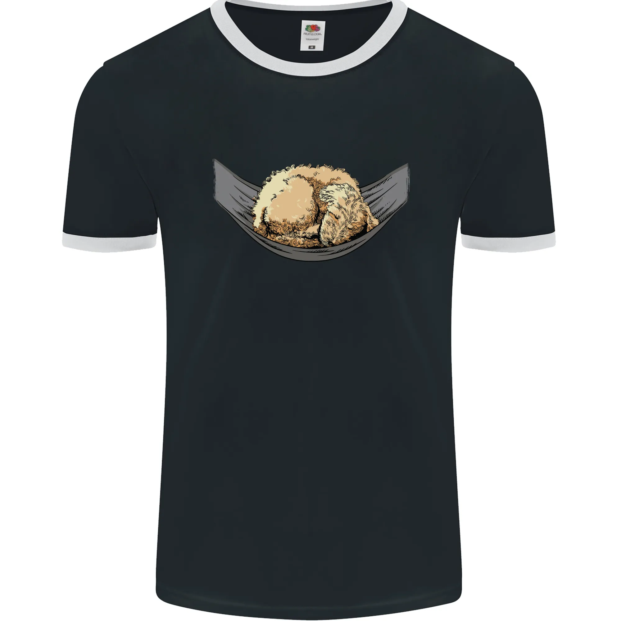 Goldendoodle on a Hammock Dog Mens Ringer T-Shirt FotL