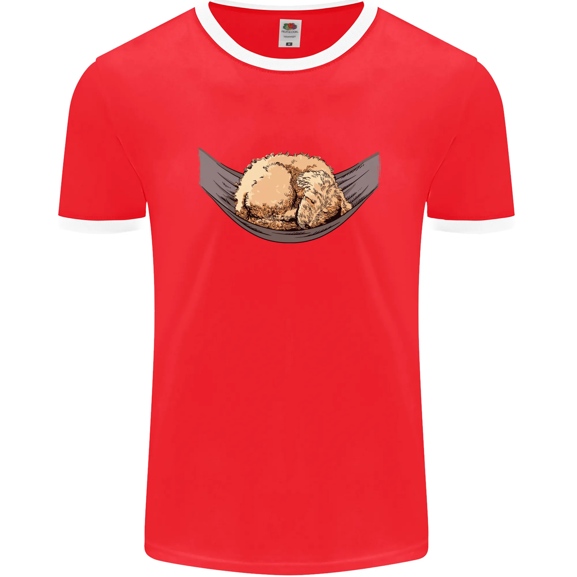 Goldendoodle on a Hammock Dog Mens Ringer T-Shirt FotL