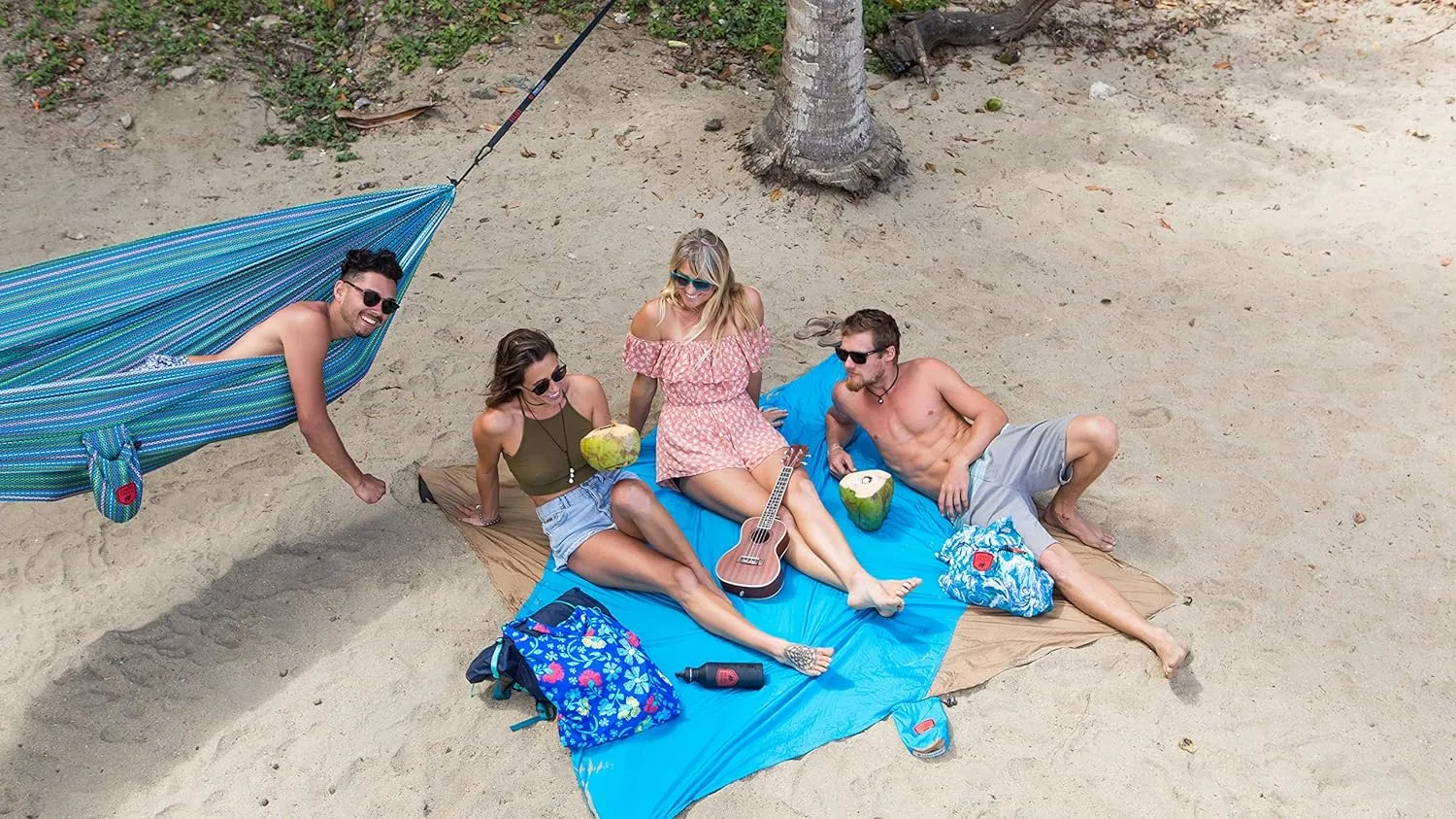 Grand Trunk Parasheet Beach Blanket or Picnic Blanket with Patented Sand Anchor Pockets, Stake Loops, and Attached Stuff Sack | Best Beach Blanket for Outdoors