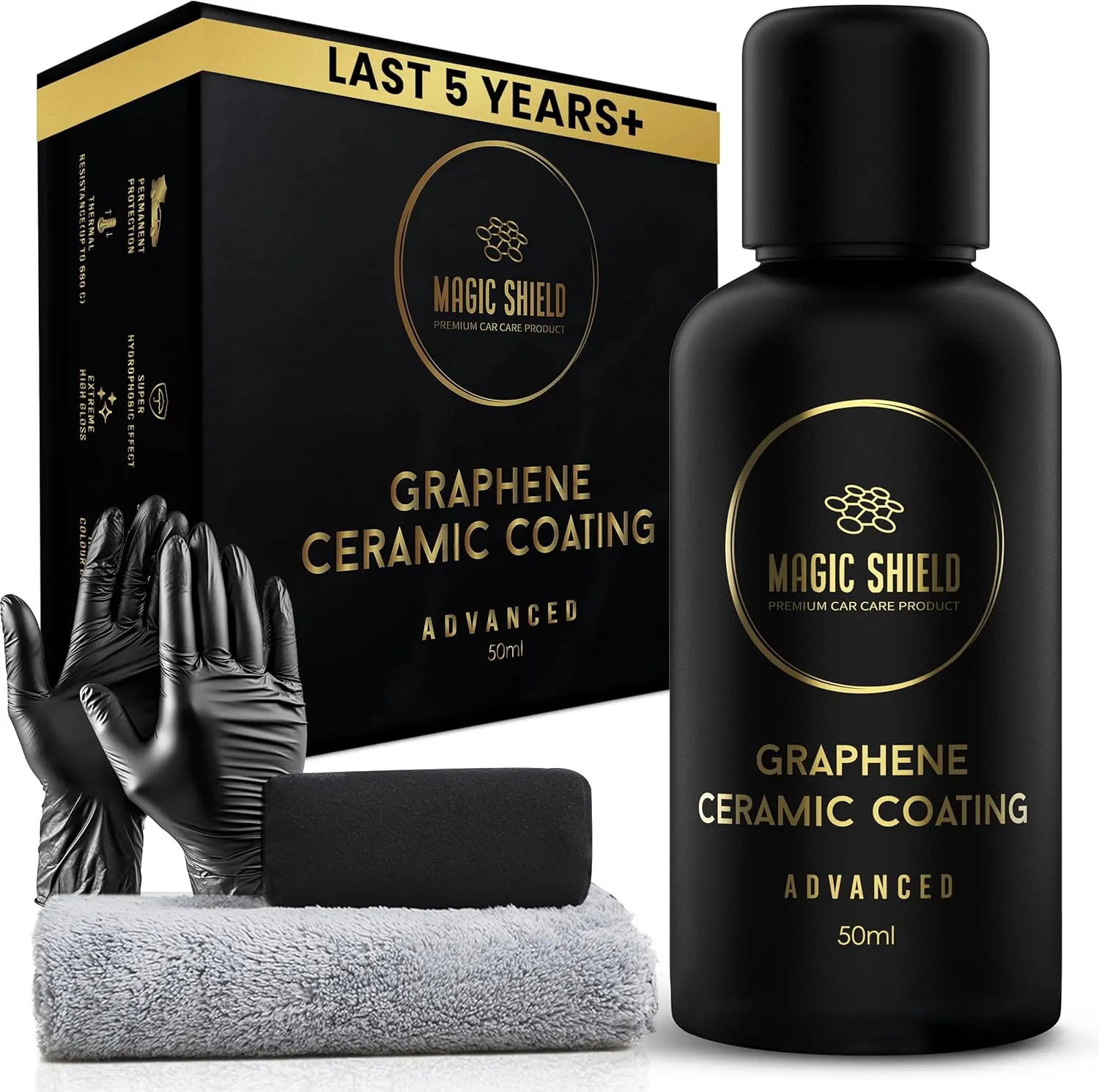 Graphene Coating for Cars │ Self-Healing, 5  Years Durability │ Advanced SiO2 Ceramic Protection - High Gloss, Anti-Scratch - Perfect for Cars, Motorcycles, Marine, and RVs