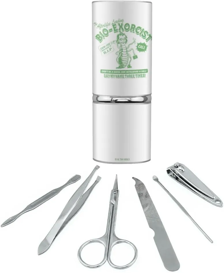 GRAPHICS & MORE Beetlejuice Bio Exorcist Stainless Steel Manicure Pedicure Grooming Beauty Care Travel Kit