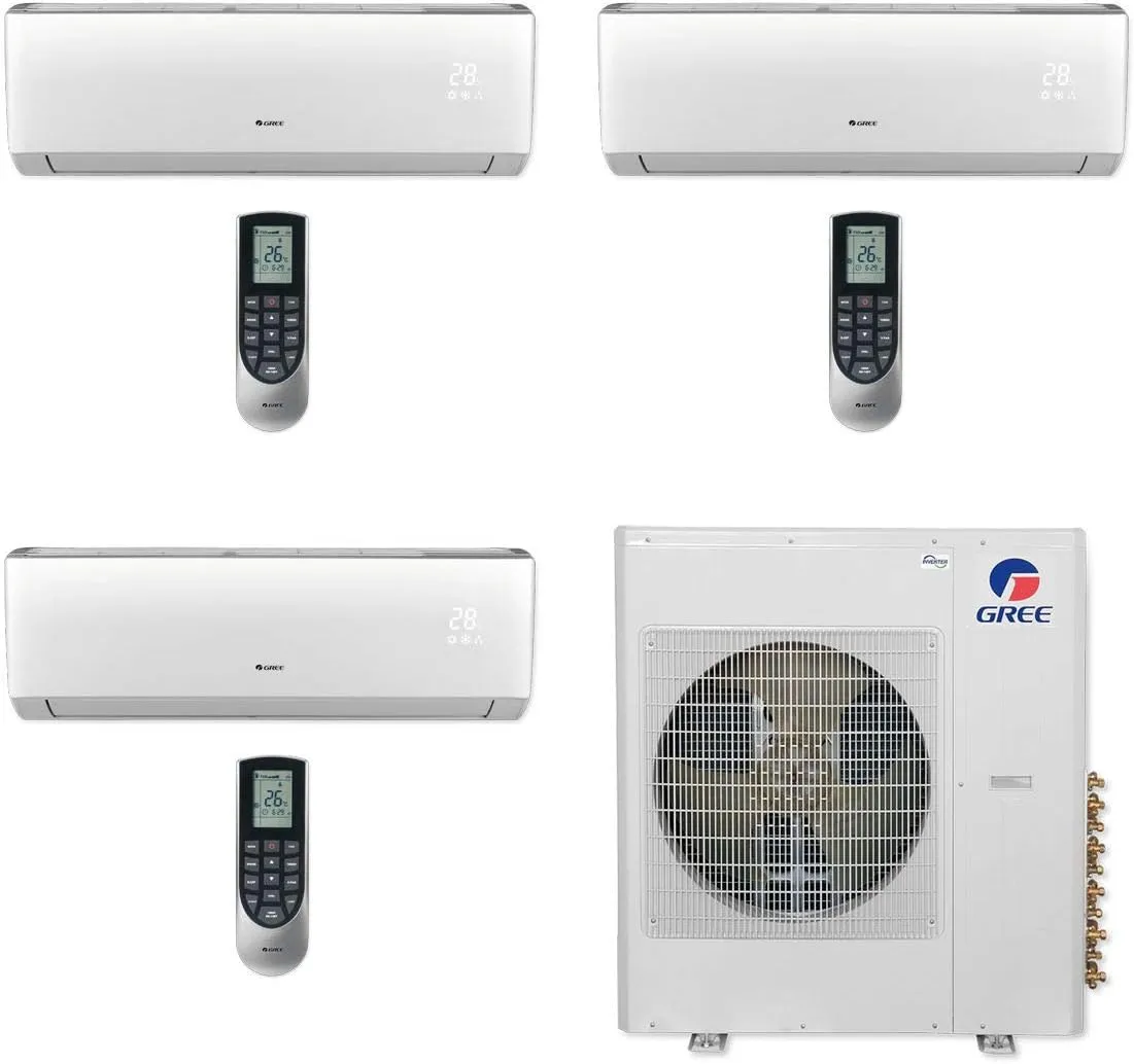Gree MULTI42CLIV300-42,000 BTU Multi21  Tri-Zone Wall Mount Mini Split Air Conditioner Heat Pump 208-230V (9-9-9)