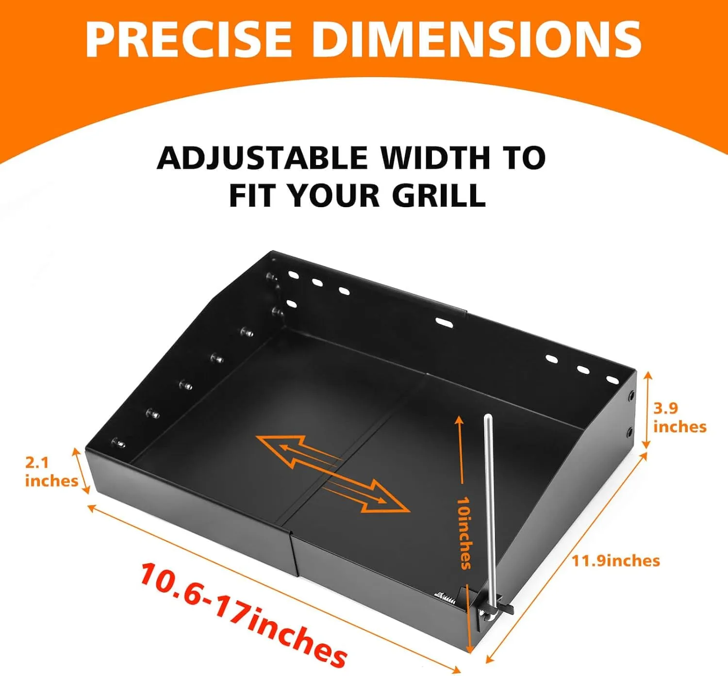 GRISUN Universal Grill Side Shelf for Pit Boss 540,700FB,1000 Series Pellet Grills,Side Table Shelf for Traeger 22,34,Pro 575,Pro 780,620,650,885,Grill Accessories for Camp Chef,Char Griller,Dyna-Glo