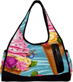 Gym Bag for Women,Small Gym Bag for Men,Celebrate Holiday Ice Cream,Overnight Bag