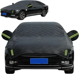 Hail Protector Car Cover Compatible with Mazda Biante 2008- -2018, Half Car Cover, Waterproof All Weather 4-Layer Thickened Cotton All Weather,Sun Rain Dust,Custom Fit H1X