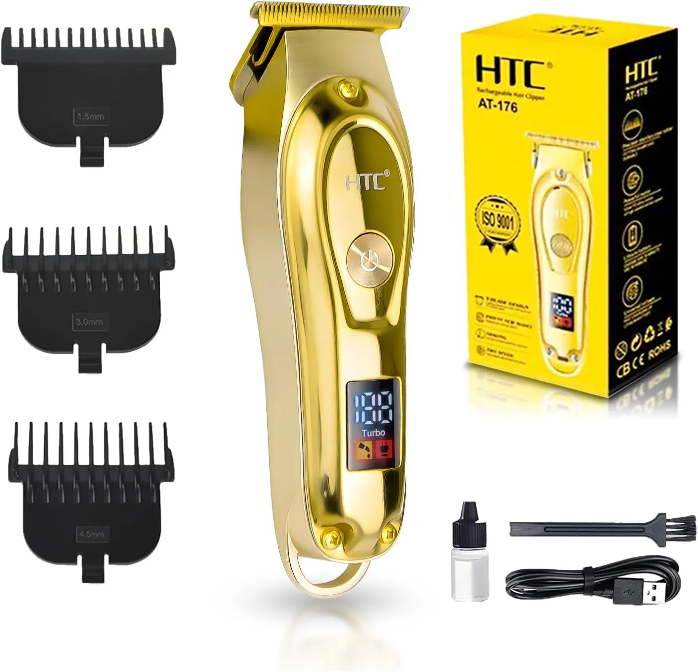 Hair Clippers – Professional Cordless Rechargeable Hair Trimmer with Precision, Adjustable Speeds, and LED Display