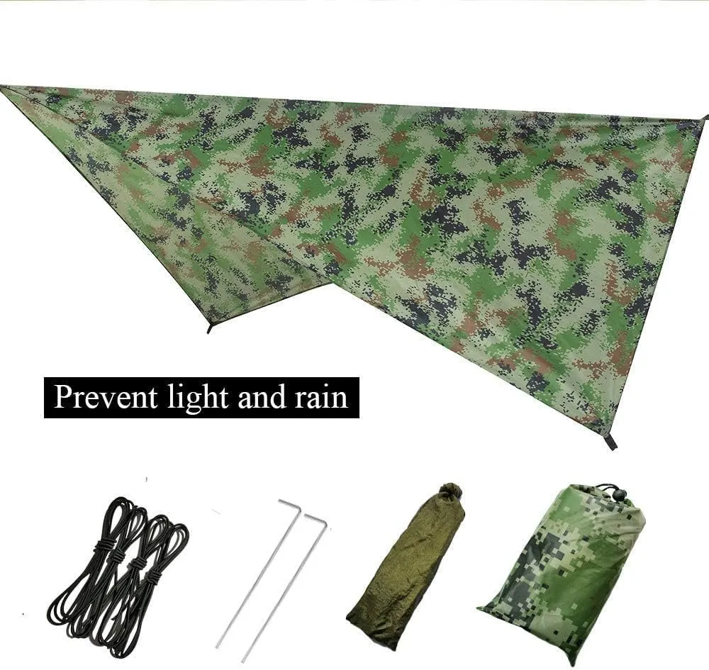 Hamaca 2 Person Camping Hammock w/Netting Mosquito Tent Tree Straps 4 Season Heavy Duty Waterproof Nylon Hammock Lightweight Portable Sleeping Bag for Outdoor Hiking Vacation Accessories