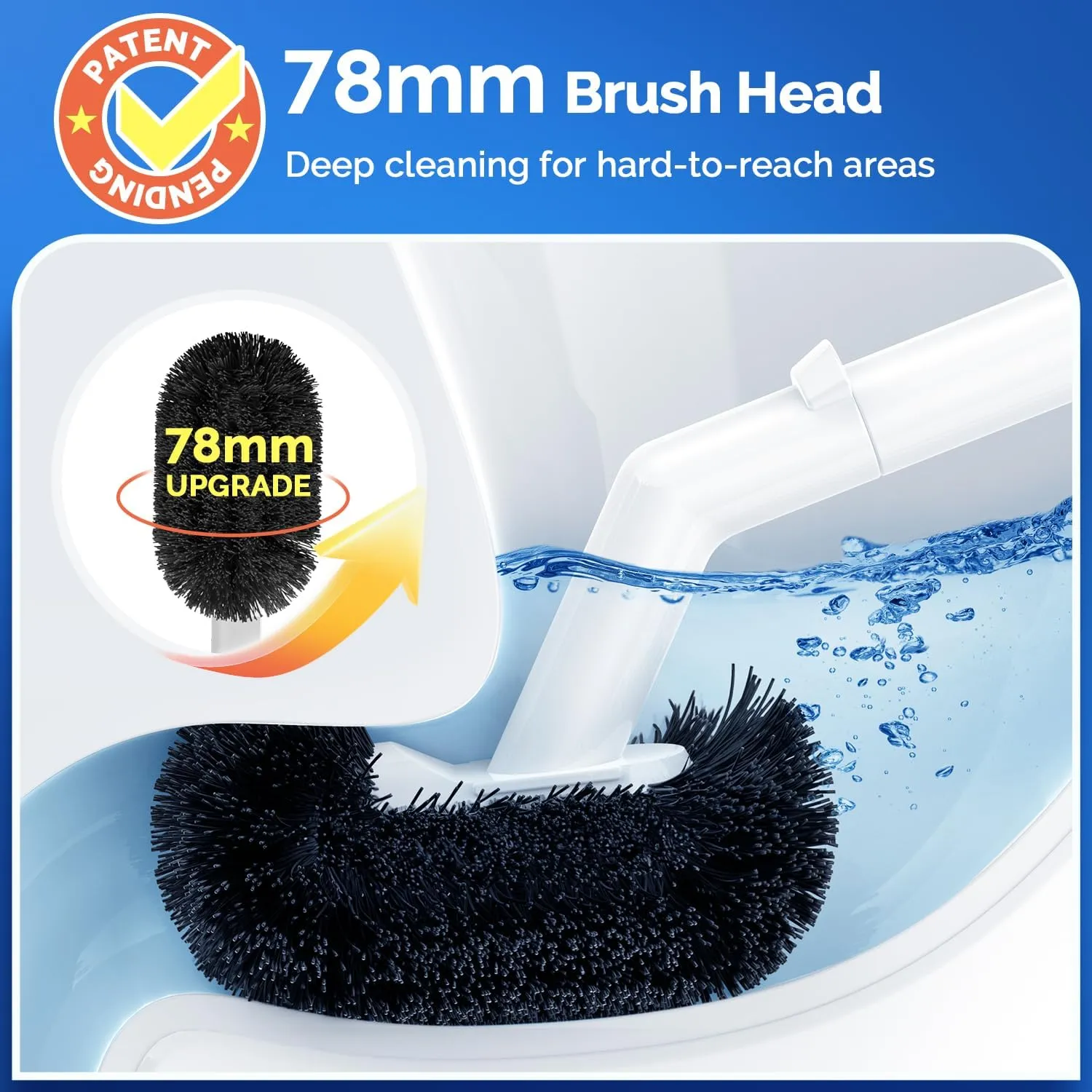 HAMITOR Toilet Plunger and Bowl Brush Set: 2 in 1 Heavy Duty Plunger with Holder Combo for Bathroom Cleaning-White