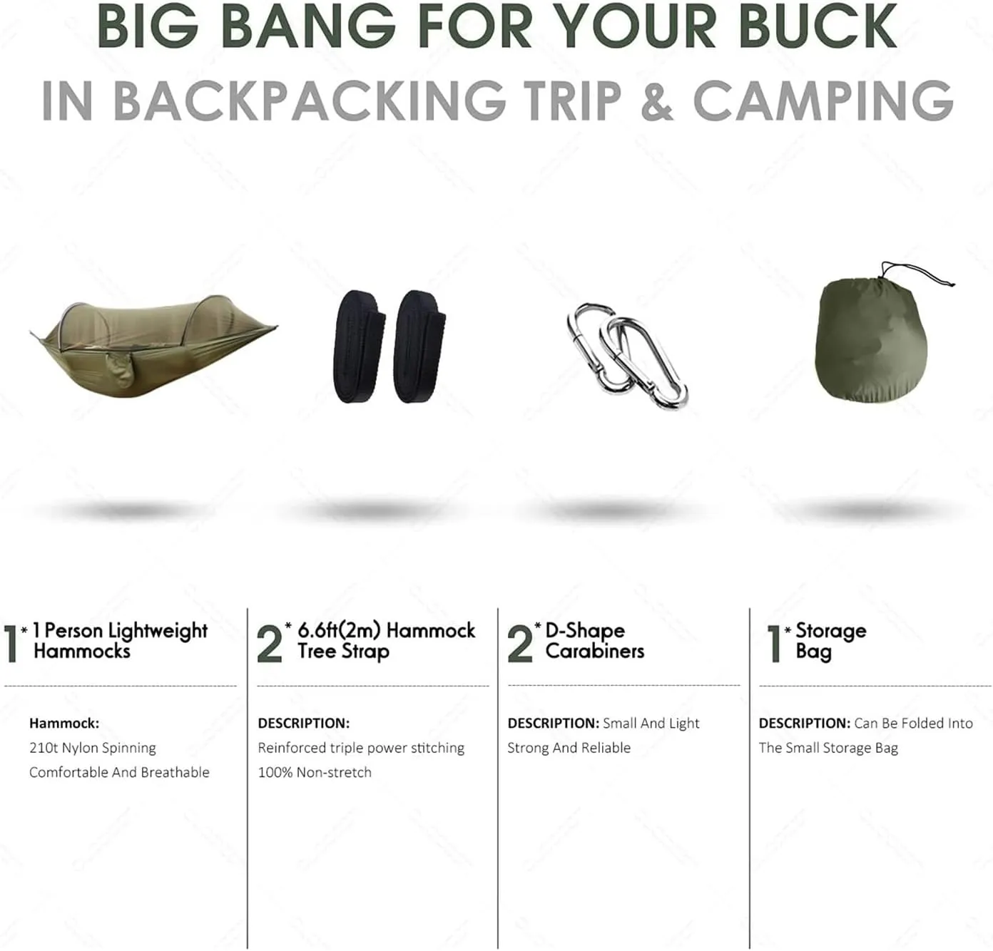 Hammock Camping Equipment Shelters Outdoor Garden Swings Furniture Survival Travel Garden Furniture Sets Hanging Hammock Mosquito Net Camping Essentials(Army Green)