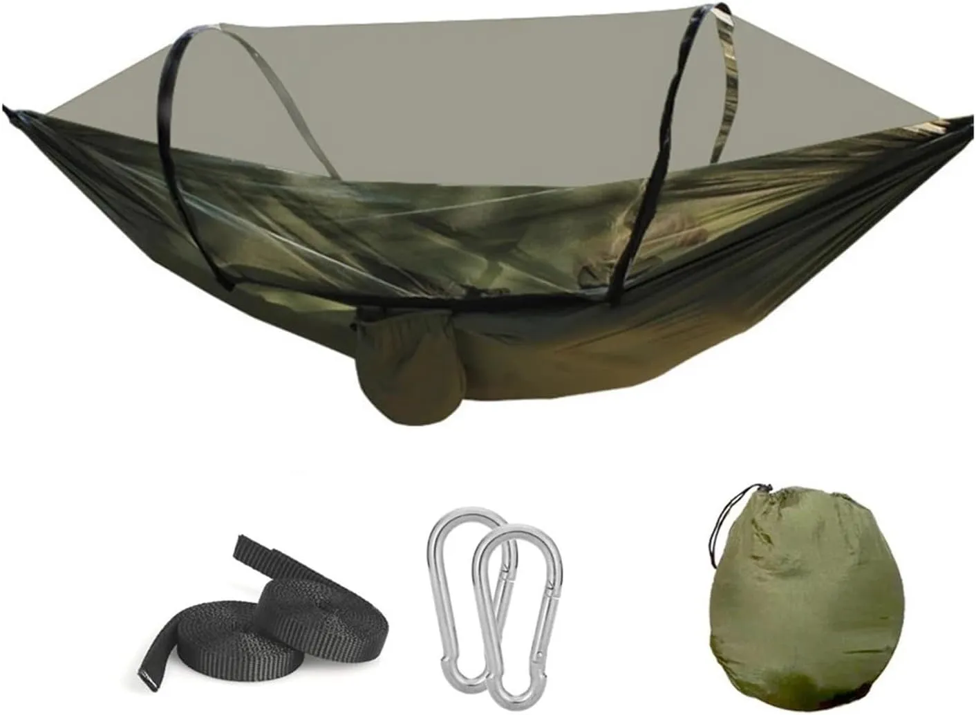 Hammock Camping Equipment Shelters Outdoor Garden Swings Furniture Survival Travel Garden Furniture Sets Hanging Hammock Mosquito Net Camping Essentials(Army Green)