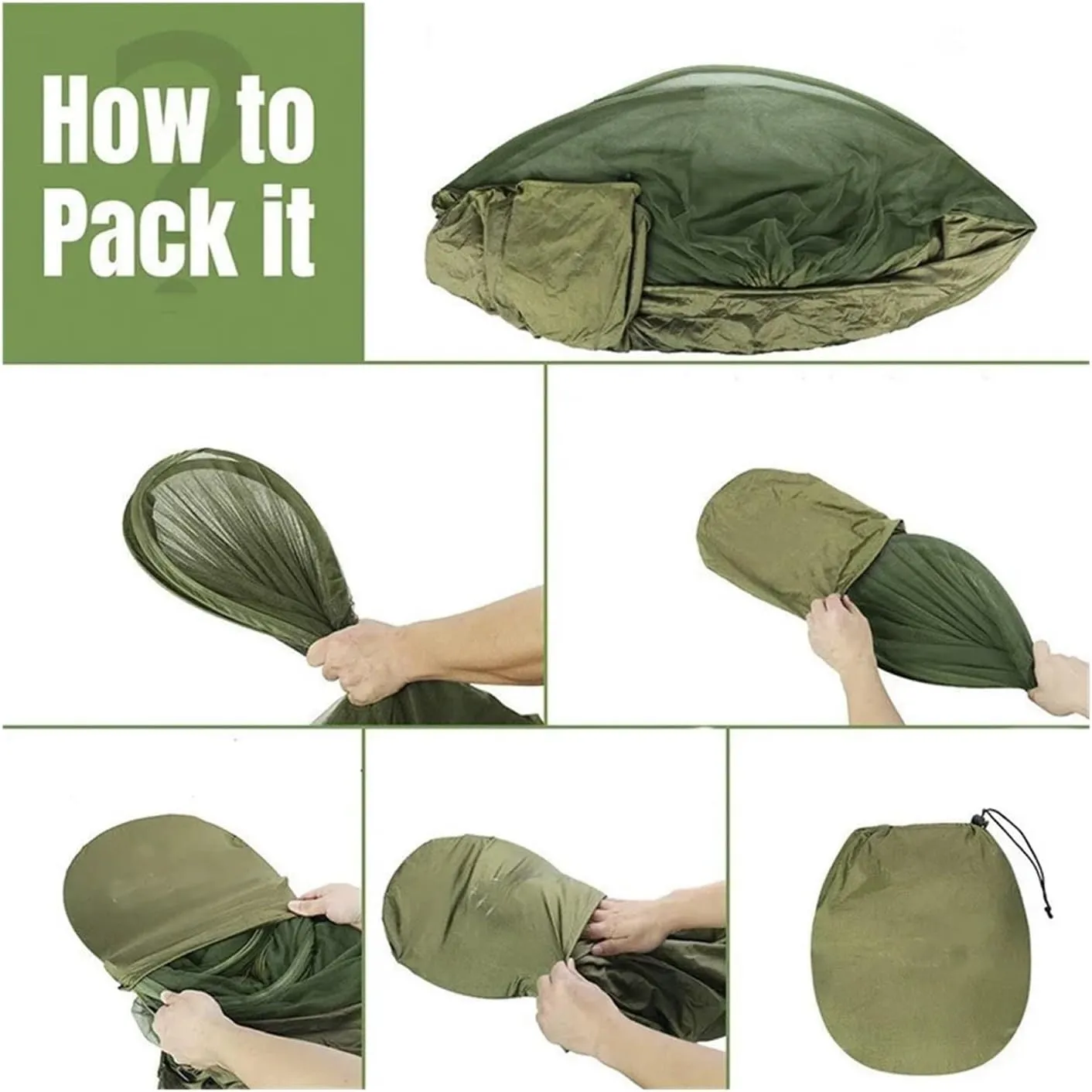Hammock Camping Equipment Shelters Outdoor Garden Swings Furniture Survival Travel Garden Furniture Sets Hanging Hammock Mosquito Net Camping Essentials(Army Green)