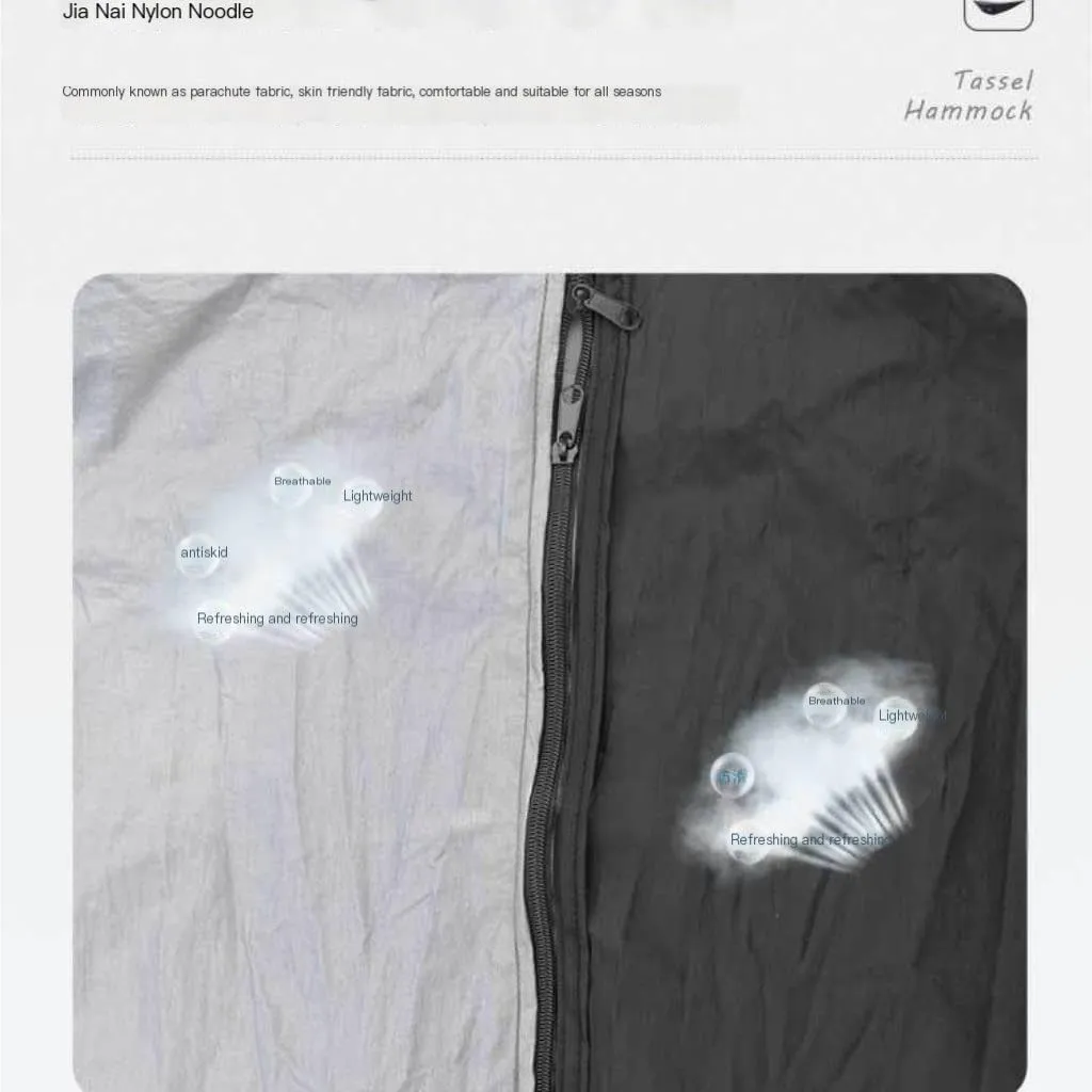 Hammock Double Canopy Mosquito Net Hammock Set Tent Parachute Cloth Camping Automatic Anti-Mosquito Mosquito Net Hammock Hammock Outdoor(B)