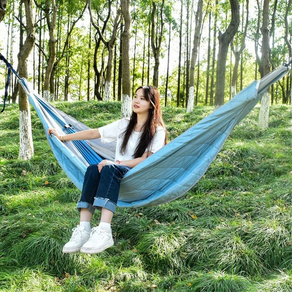Hammock Double Hammock Outdoor Swing Canvas Outdoor Canvas Anti-Rollover Swing Hammock Outdoor Home Canvas Hanging Chair Hammock Outdoor(Yellow)