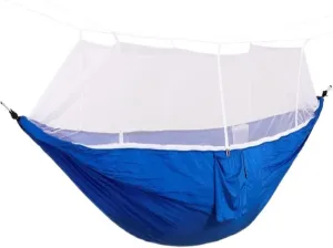 Hammock Double Mosquito Net Hammock Double Outdoor Anti-Mosquito Parachute Cloth Swing Outdoor Sleeping Hanging Tree Camping Hammock Outdoor(Blue)