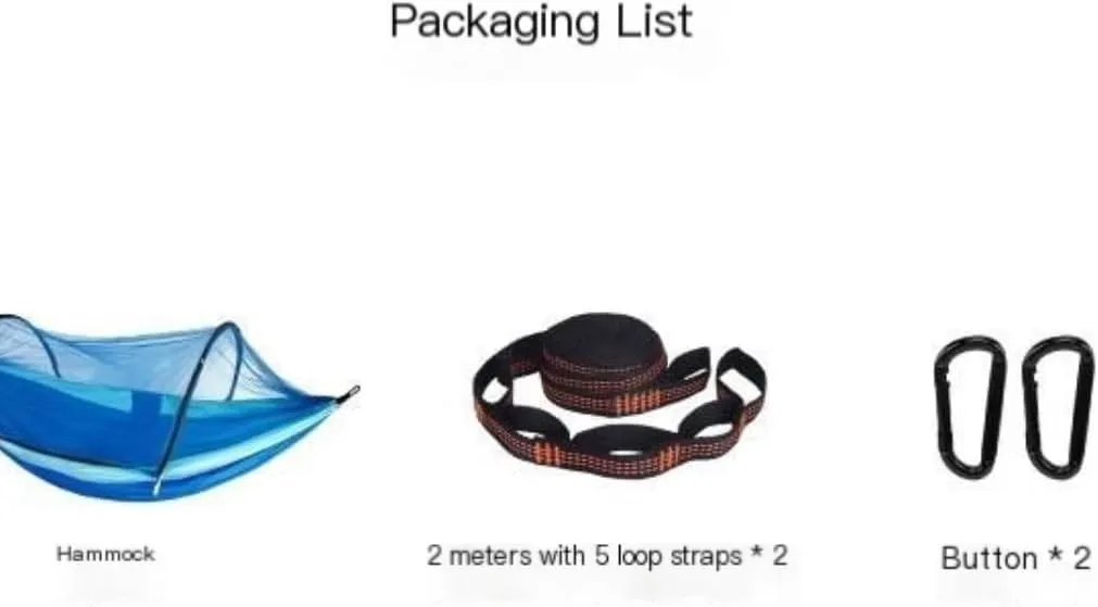 Hammock Double Outdoor Anti-Mosquito Hammock Automatic Quick Opening with Mosquito Net Parachute Cloth Single Double Hammock Outdoor(C)