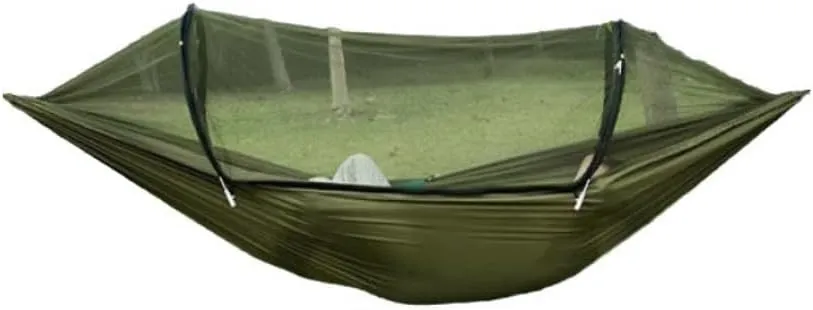 Hammock Double Outdoor Anti-Mosquito Hammock Automatic Quick Opening with Mosquito Net Parachute Cloth Single Double Hammock Outdoor(C)
